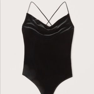 Abercrombie & Fitch Velvet Cowelneck Bodysuit